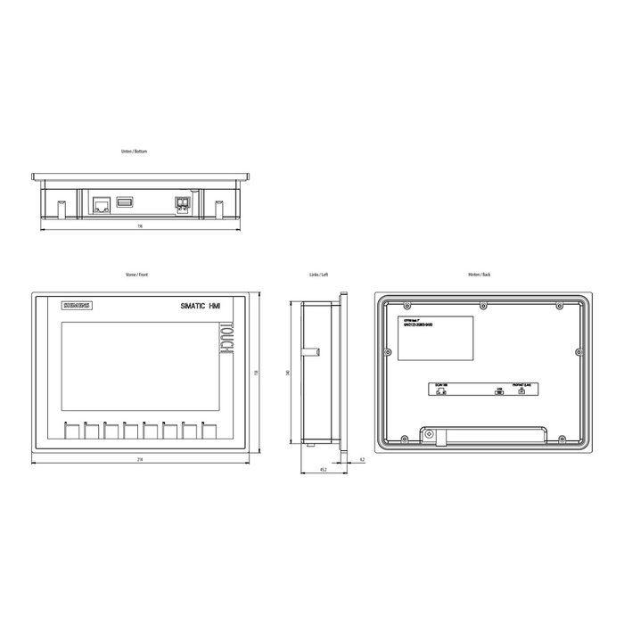 Siemens SIMATIC HMI KTP700 Basic Panel 7 pulg TFT Touch PROFINET 6AV2123-2GB03-0AX0 Siemens SIMATIC HMI KTP700 Basic Panel 7 pulg TFT Touch PROFINET 6AV2123-2GB03-0AX0
