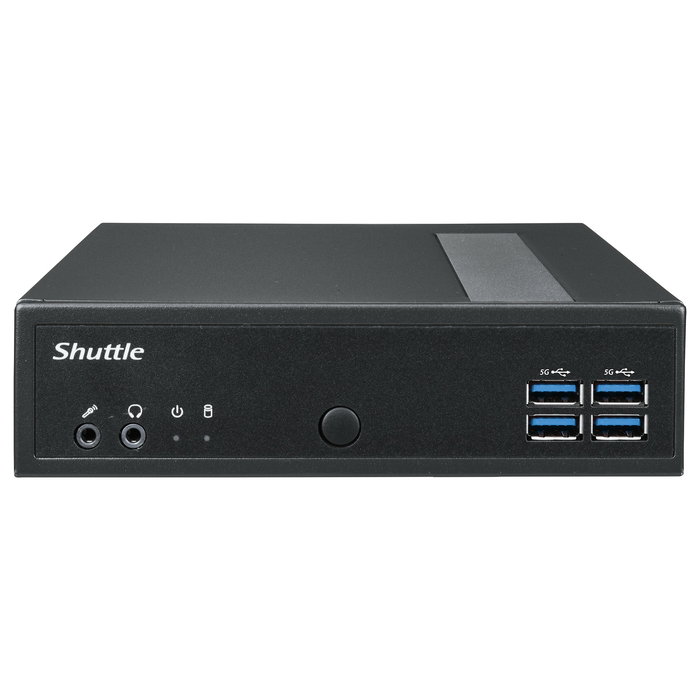 Shuttle Computer DL40N Barebone Slim Mini PC Intel N150 4-Core 3.6GHz DDR5 16GB Max WiFi NO 65W Windows 11 Compatible HDD SSD Negro