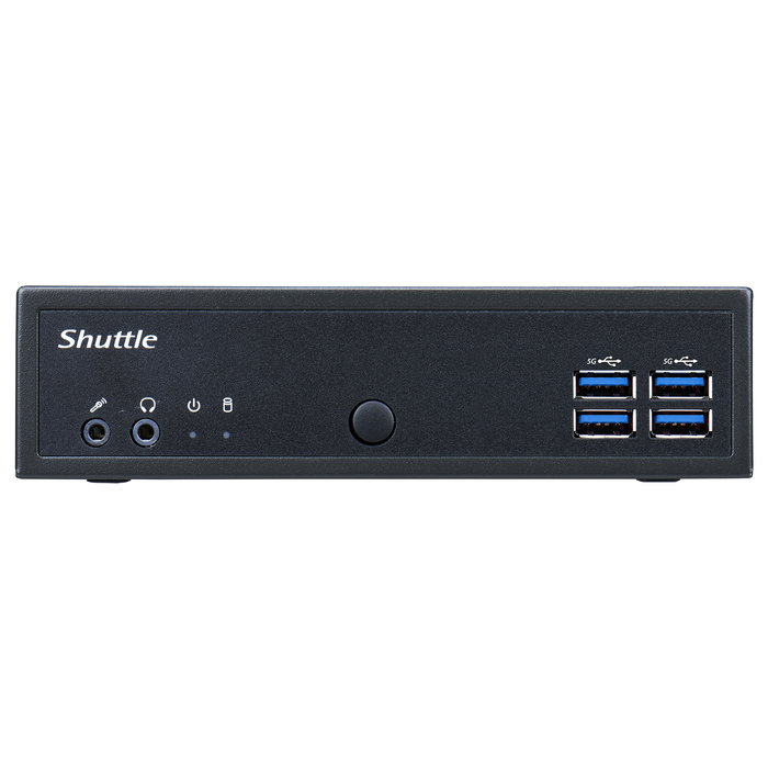 Shuttle Computer DL40N Barebone Slim Mini PC Intel N150 4-Core 3.6GHz DDR5 16GB Max WiFi NO 65W Windows 11 Compatible HDD SSD Negro