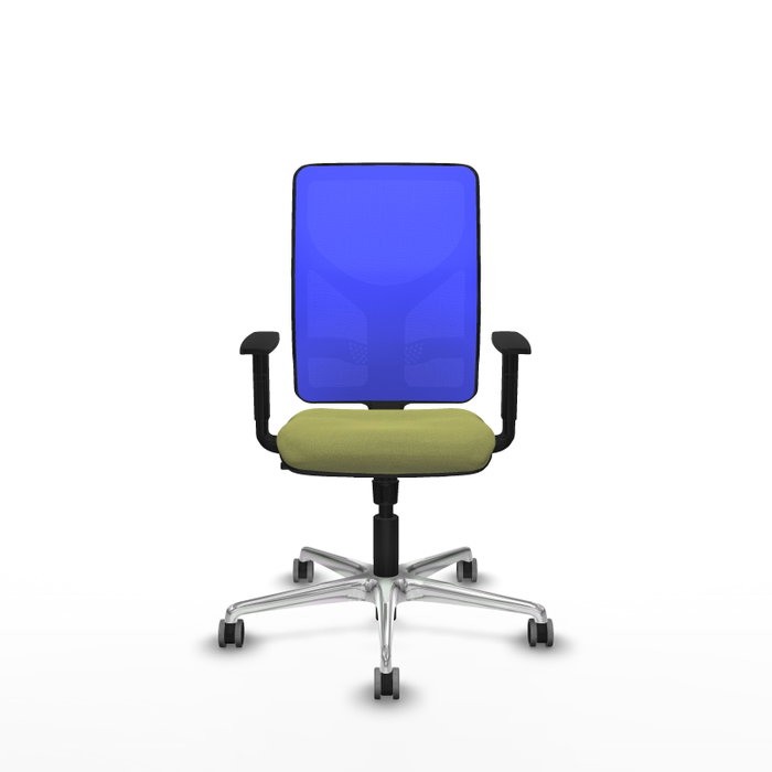 PIQUERAS Y CRESPO Silla de oficina Motilla con mecanismo Sincro, Verde oliva y Azul