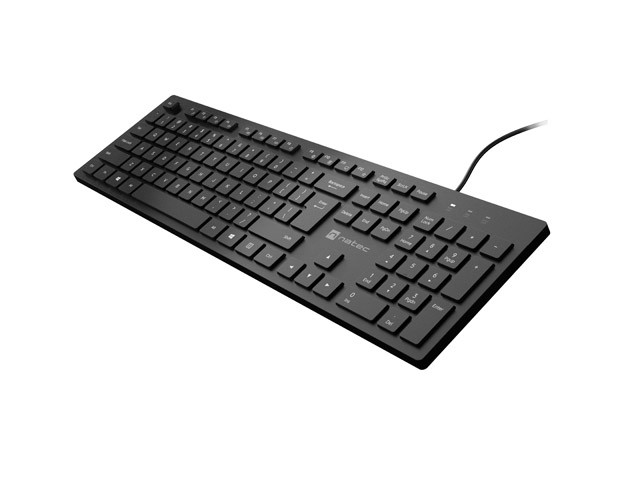 Natec Herring Teclado Guiado con Cable 12 Teclas Multimedia Negro