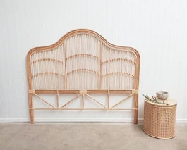 DKD Home Decor Cabecero Cama Balines Ratán Natural 3 x 172.5 x 137 cm