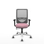 PIQUERAS Y CRESPO Silla de oficina Zulema con mecanismo Sincro/Traslack, Rosa y Gris