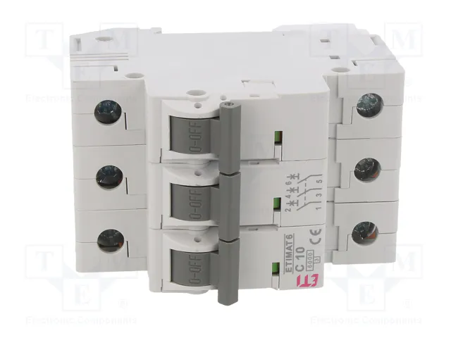 ETI POLAM Interruptor magnetotérmico ETIMAT 6 3P C10 10A 6kA