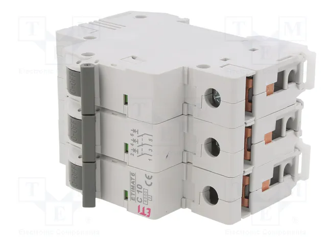 ETI POLAM Interruptor magnetotérmico ETIMAT 6 3P C10 10A 6kA