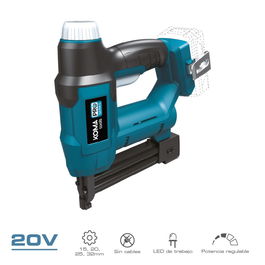 Koma Tools 20V-GC Pistola Clavadora y Grapadora 20V (Solo Herramienta, sin Batería) Incluye Clavos 19mm y Grapas 25mm, Compatible con Grapas Serie 90 y Clavos Brad 18Ga
