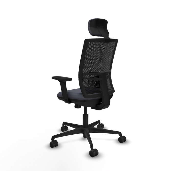 PIQUERAS Y CRESPO Silla de oficina Yunquera con mecanismo Sincro/Traslack, Gris oscuro y Negro
