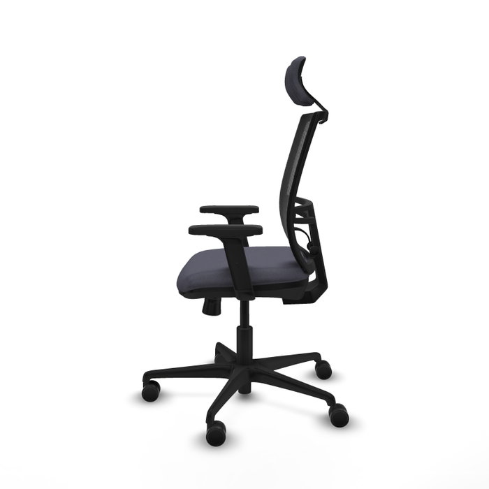 PIQUERAS Y CRESPO Silla de oficina Yunquera con mecanismo Sincro/Traslack, Gris oscuro y Negro