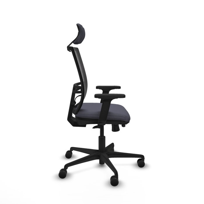 PIQUERAS Y CRESPO Silla de oficina Yunquera con mecanismo Sincro/Traslack, Gris oscuro y Negro