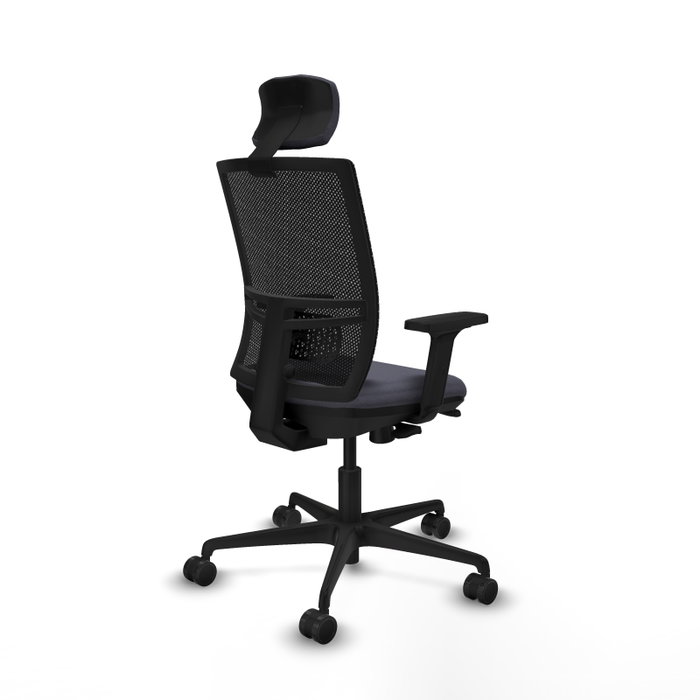 PIQUERAS Y CRESPO Silla de oficina Yunquera con mecanismo Sincro/Traslack, Gris oscuro y Negro