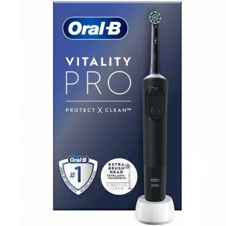 Oral-B Cepillo Eléctrico Recargable Vitality Pro con Temporizador, 3 Modos (Limpieza, Sensible, Sensible Plus), Color Negro