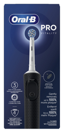 Braun Vitality Pro Cepillo dental eléctrico oscilante para Adulto, 3 modos (Diario/Sensible/Ultra), Color Negro, 2 cabezales incluidos