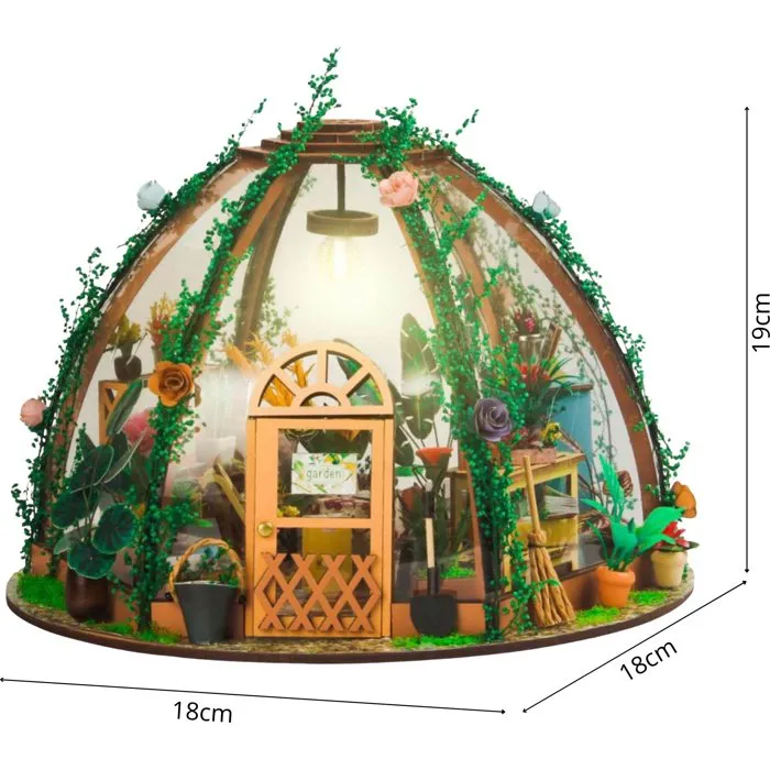 Book Nook Kit de Construcción DIY - Pergola Verde Modelo 3D para Sujetalibros y Rincón de Lectura - 22x22x17 cm