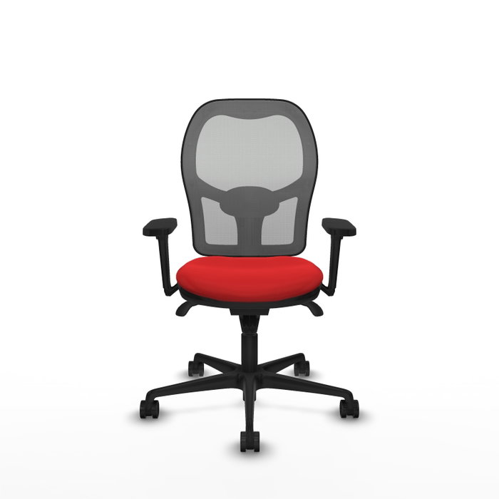 PIQUERAS Y CRESPO Silla de oficina Jorquera con mecanismo Sincro, Rojo y Gris