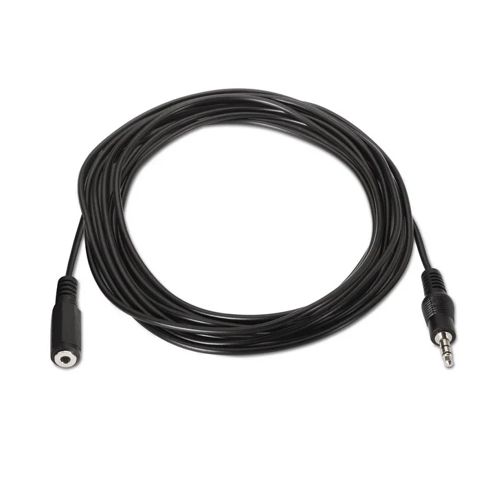 Aisens Cable de Audio Estéreo Jack 3.5 mm Macho a Hembra, 1,5 m, Negro