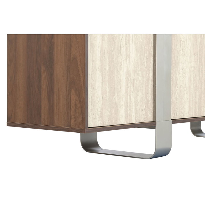 DKD Home Decor Mueble TV MDF y Metal Símil Mármol 180x40x43,5 cm
