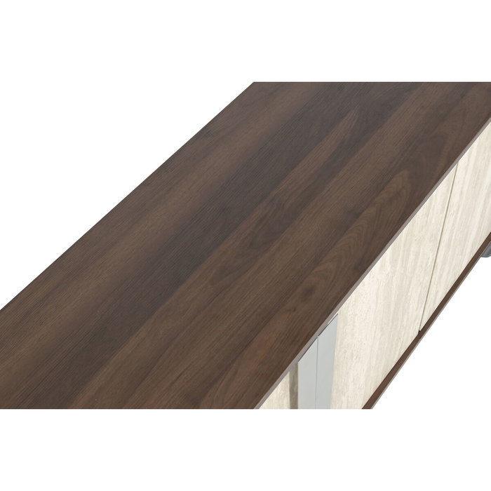 DKD Home Decor Mueble TV MDF y Metal Símil Mármol 180x40x43,5 cm