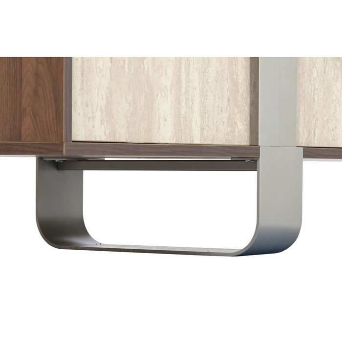 DKD Home Decor Mueble TV MDF y Metal Símil Mármol 180x40x43,5 cm
