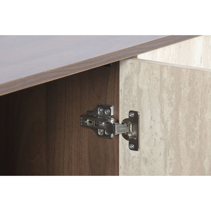 DKD Home Decor Mueble TV MDF y Metal Símil Mármol 180x40x43,5 cm