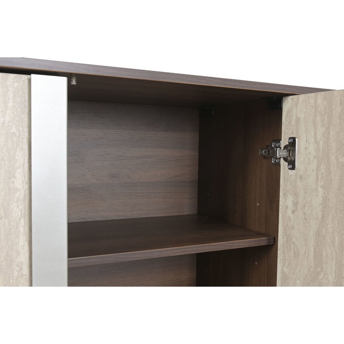 DKD Home Decor Mueble TV MDF y Metal Símil Mármol 180x40x43,5 cm