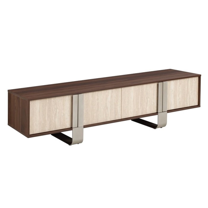 DKD Home Decor Mueble TV MDF y Metal Símil Mármol 180x40x43,5 cm