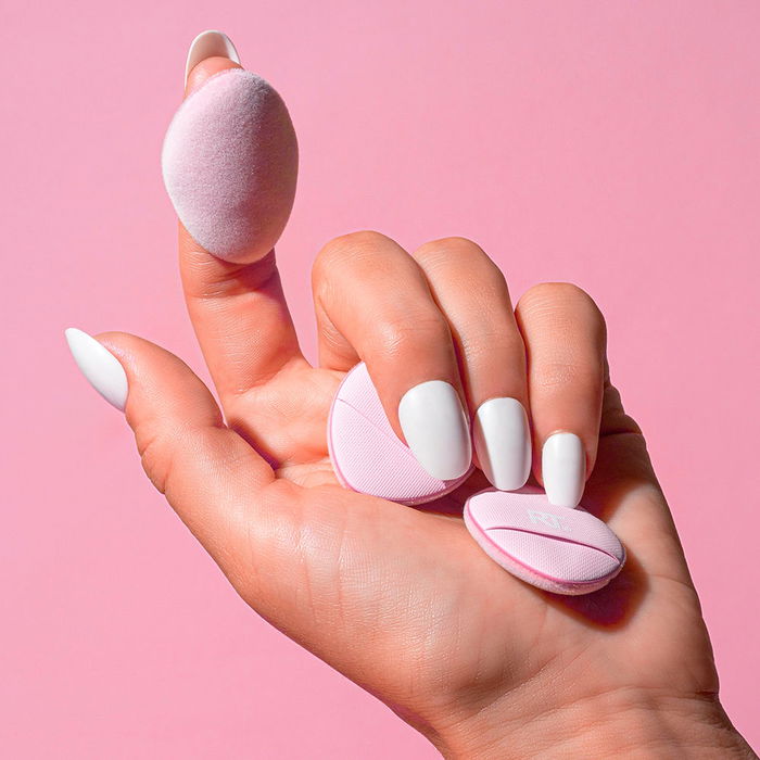 Real Techniques MINI MIRACLE powder puff trio - Set de 3 esponjas de maquillaje mini para sellar y fijar con precisión en áreas delicadas como la nariz