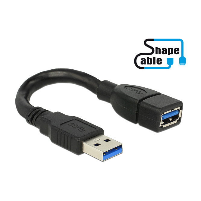 DeLOCK Cable USB ShapeCable 0,15 m USB Tipo-A a USB Tipo-A 5 Gbps Negro DeLOCK Cable USB ShapeCable 0,15 m USB Tipo-A a USB Tipo-A 5 Gbps Negro