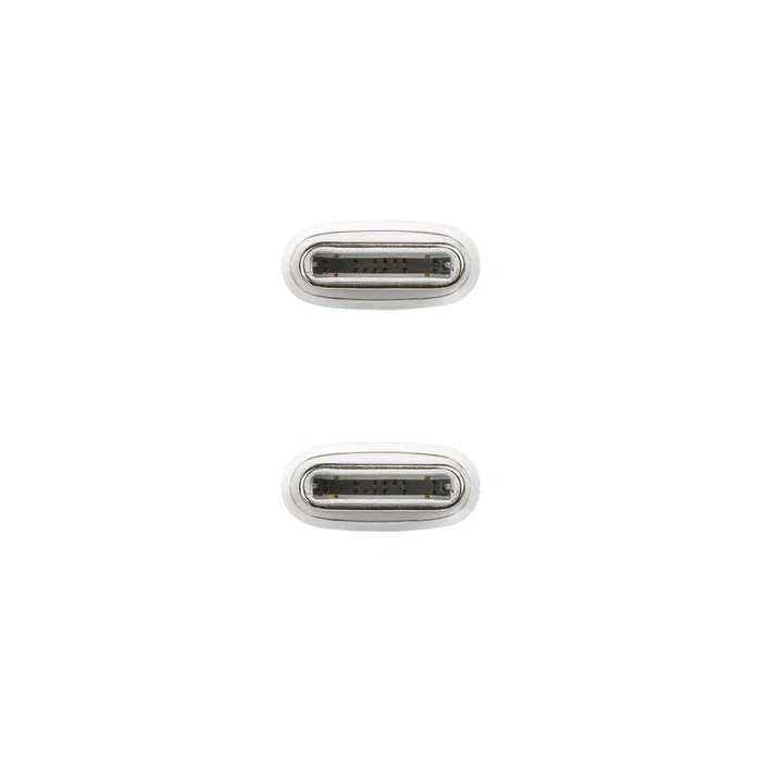 Nanocable Cable USB-C 2.0 de 60W 3A, 2 m, Blanco