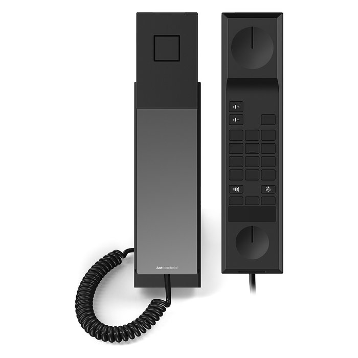 Snom HD30LA Teléfono IP Negro para Lobby/Hotel - Auricular con Cable, Montaje Escritorio/Pared, Antibacteriano