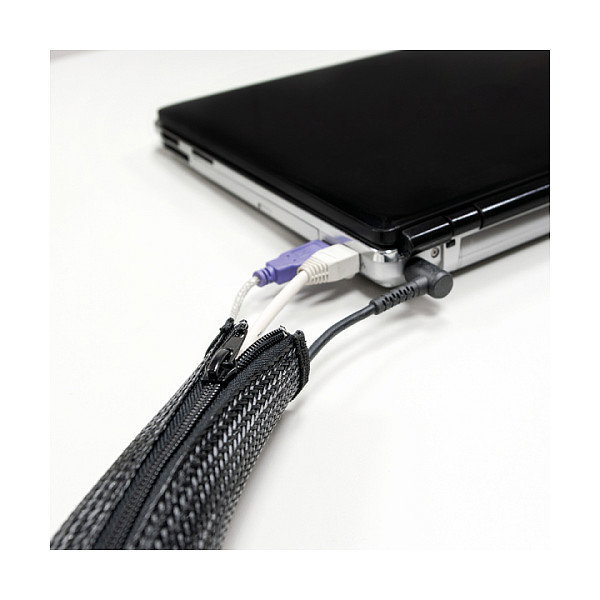 LogiLink Organizador de cables con cremallera de poliéster 50 mm gris