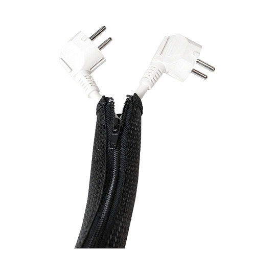 LogiLink Organizador de cables con cremallera de poliéster 50 mm gris