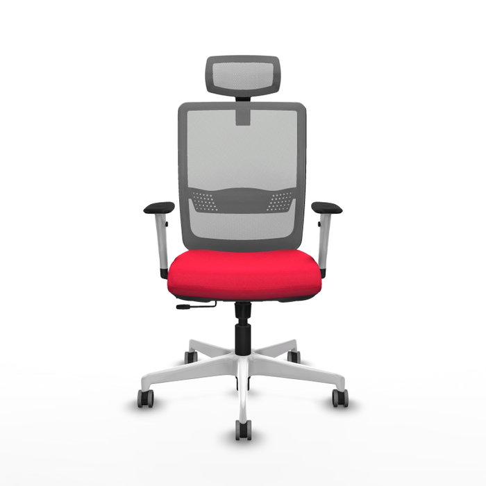 PIQUERAS Y CRESPO Silla de oficina Haches con mecanismo Sincro/Traslack, Rojo y Gris