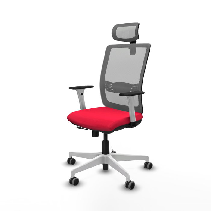PIQUERAS Y CRESPO Silla de oficina Haches con mecanismo Sincro/Traslack, Rojo y Gris