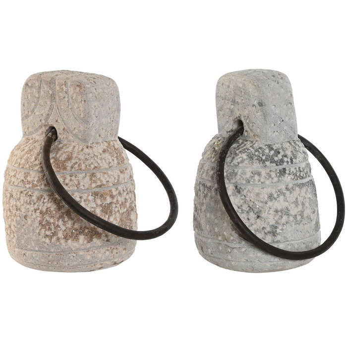 DKD Home Decor Sujetapuertas de Piedra y Hierro Surtido 15x15x26
