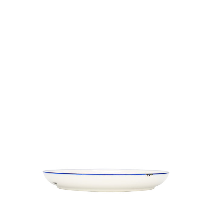 Summa Set de 6 Platos Llanos Coupe Marfil y Azul de 18.5 cm