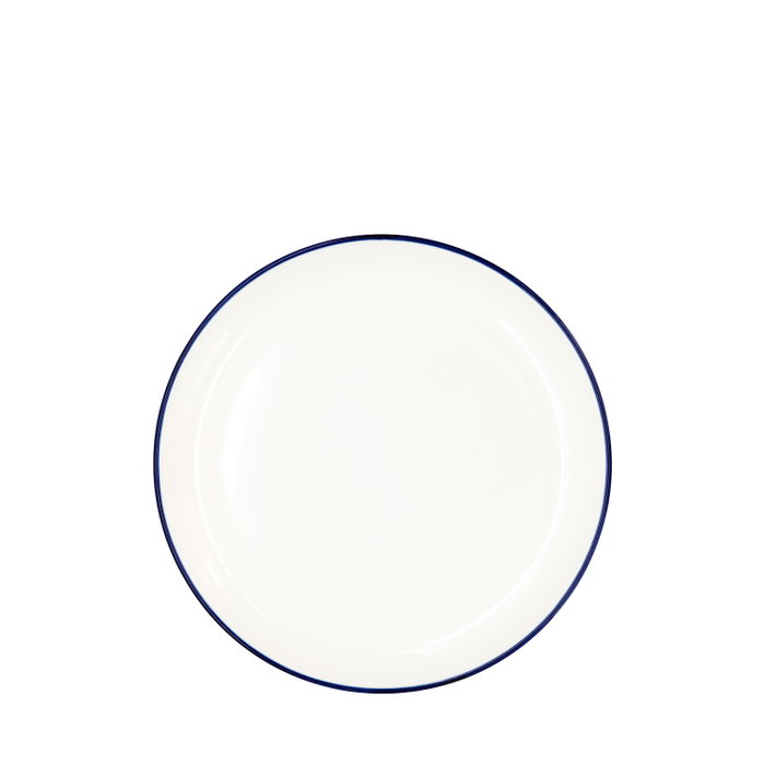 Summa Set de 6 Platos Llanos Coupe Marfil y Azul de 18.5 cm