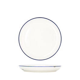 Summa Set de 6 Platos Llanos Coupe Marfil y Azul de 18.5 cm