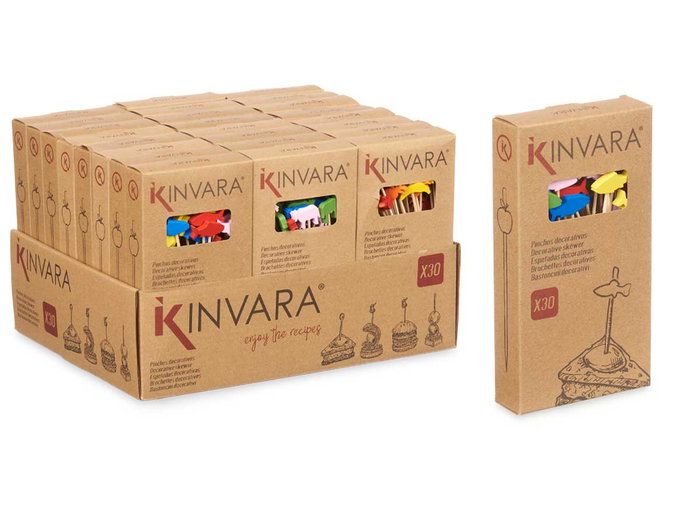 Kinvara Set 30 Brochetas Comida Surtidos 8.5x16x2.5 cm Bambú Colores Surtidos (Set de 48) Kinvara Set 30 Brochetas Comida Surtidos 8.5x16x2.5 cm Bambú Colores Surtidos (Set de 48)