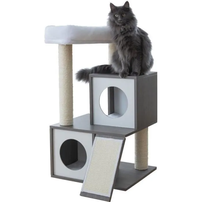Kerbl Árbol para gatos FLAIR, KER1700728399541, 48 x 44 x 86 cm, Blanco/Gris, Sisal
