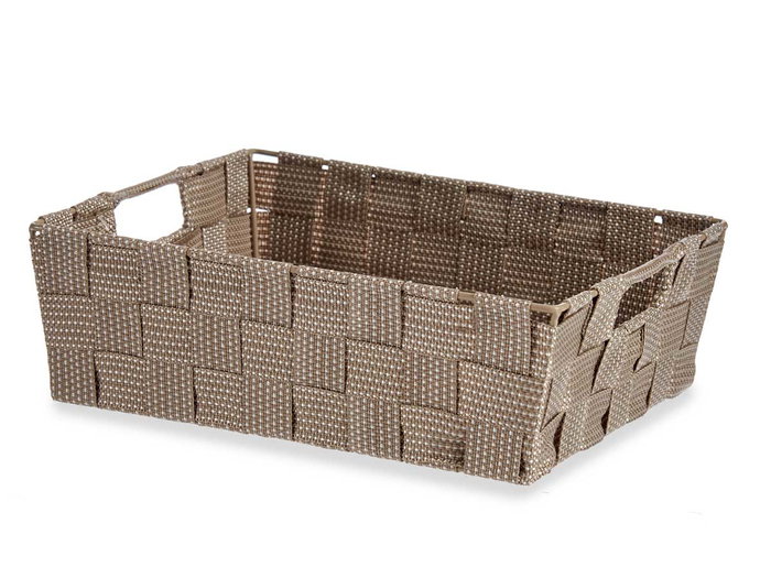 Kipit Cesta Rectangular de Tela 23 x 27 x 8 cm Natural Beige Poliester Trenzado (Set de 48) Kipit Cesta Rectangular de Tela 23 x 27 x 8 cm Natural Beige Poliester Trenzado (Set de 48)