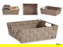 Kipit Cesta Rectangular de Tela 23 x 27 x 8 cm Natural Beige Poliester Trenzado (Set de 48)