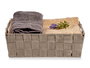 Kipit Cesta Rectangular de Tela 23 x 27 x 8 cm Natural Beige Poliester Trenzado (Set de 48)