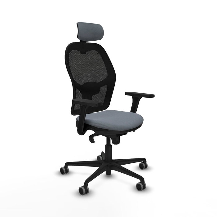 PIQUERAS Y CRESPO Silla de oficina Jorquera con mecanismo Sincro, Tela Gris y Malla Negra PIQUERAS Y CRESPO Silla de oficina Jorquera con mecanismo Sincro, Tela Gris y Malla Negra