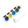 LogiLink Regleta de enchufes con 4 tomas de seguridad y interruptor individual multicolor