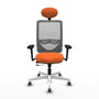 PIQUERAS Y CRESPO Silla de oficina Zulema con mecanismo Sincro/Traslack, Naranja y Gris