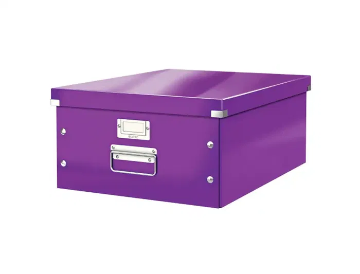 Caja Para Almacenamiento Leitz Click&Store 85% Carton Reciclado 29 Litros Grande 369X200X484 Mm Violeta Caja Para Almacenamiento Leitz Click&Store 85% Carton Reciclado 29 Litros Grande 369X200X484 Mm Violeta