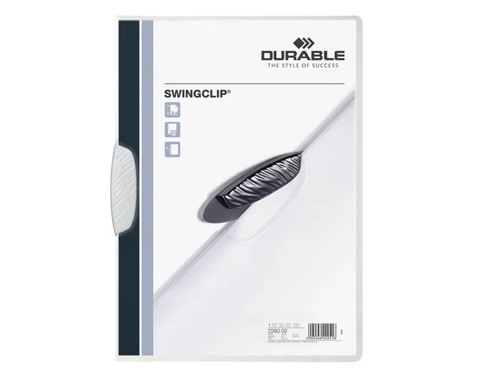 Creative Carpeta Swingclip Dossier con Pinza Lateral Giratoria, Formato DIN A4, 30 Hojas, Color Blanco