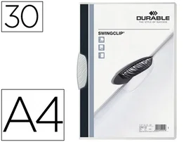 Creative Carpeta Swingclip Dossier con Pinza Lateral Giratoria, Formato DIN A4, 30 Hojas, Color Blanco