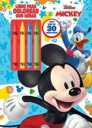 DISNEY LIBROS, Mickey. Libro para colorear con ceras (+pegatinas)