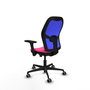 PIQUERAS Y CRESPO Silla de oficina Jorquera con mecanismo Sincro/Traslack, Rosa y Azul